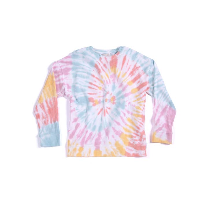 ASST/6 Cali Tie Dye Sweatshirts, Multi for wholesale by Shiraleah