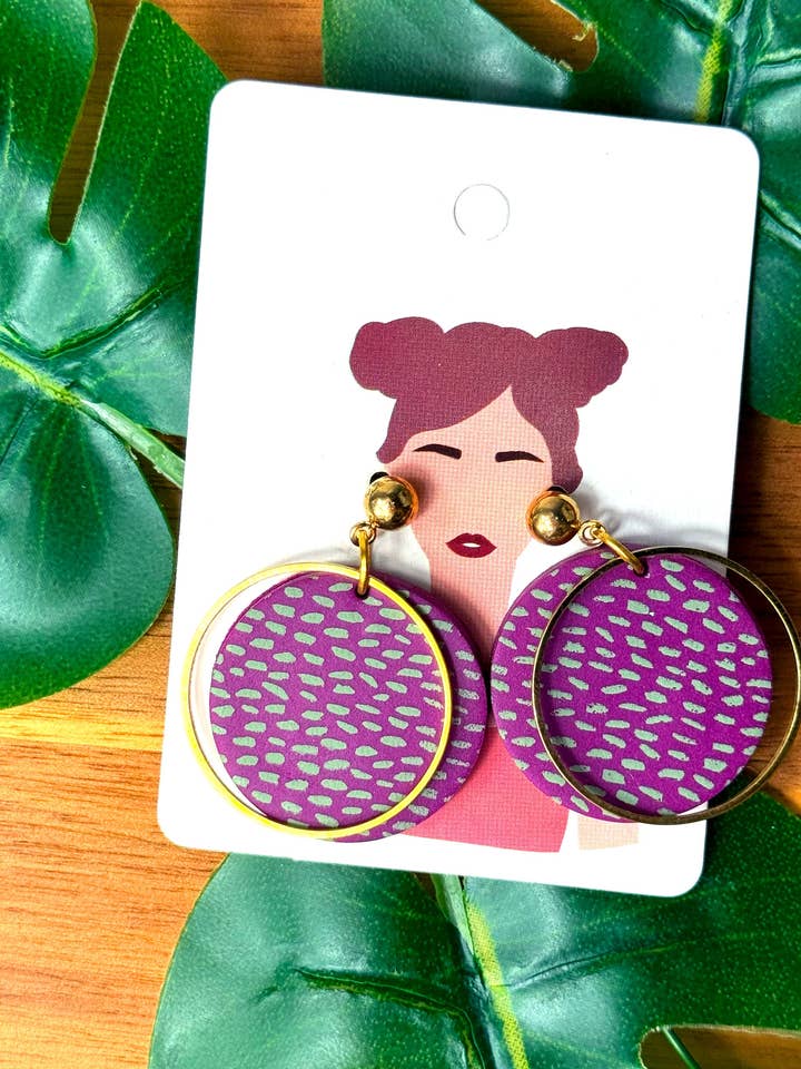 Purple Boogie Hoop Earrings for wholesale by Gyal Bashy