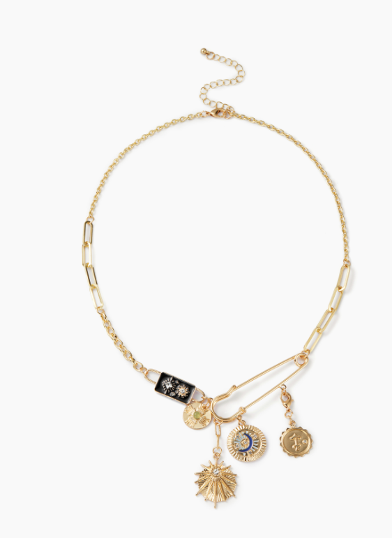 HoopLa - Wholesale Pendant/Charm Necklace - Celestial Black Coin Charm Black Moon Necklace1