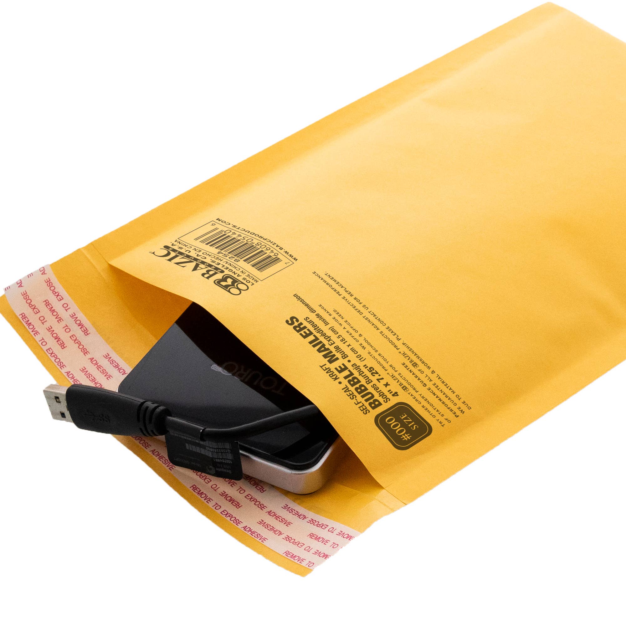 BAZIC Products - Vente Enveloppe - Enveloppes à bulles autoadhésives (#000) 4 x 7,25 pouces6