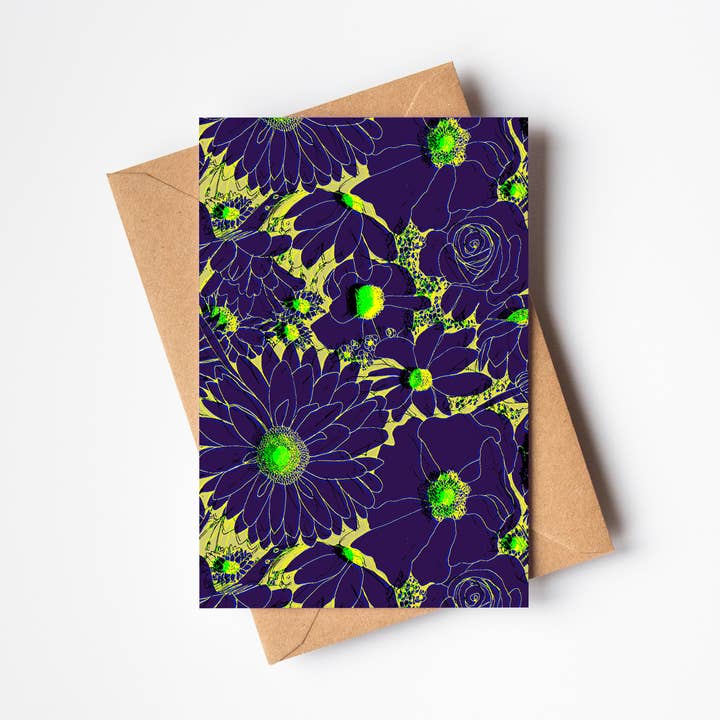 Art Greeting Card With Late Bloom Floral Pattern for wholesale by OlaOla