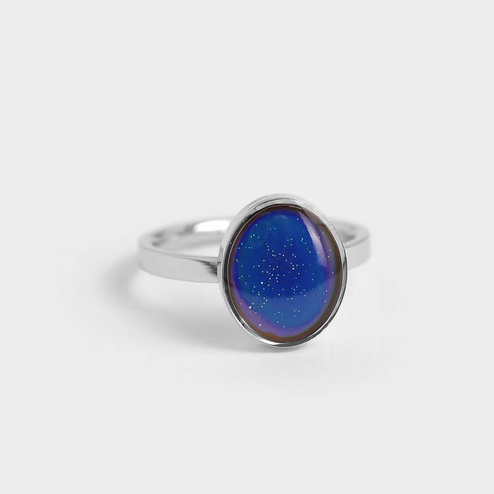 WJW - Wholesale Single Stone/Solitaire Ring - Stainless Steel Mood Ring