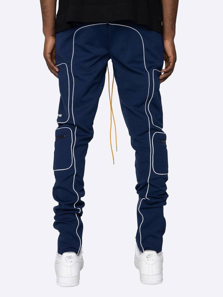 Calças Night Trainers com detalhes refletivos e bolsos com zíper por atacado de EPTM.