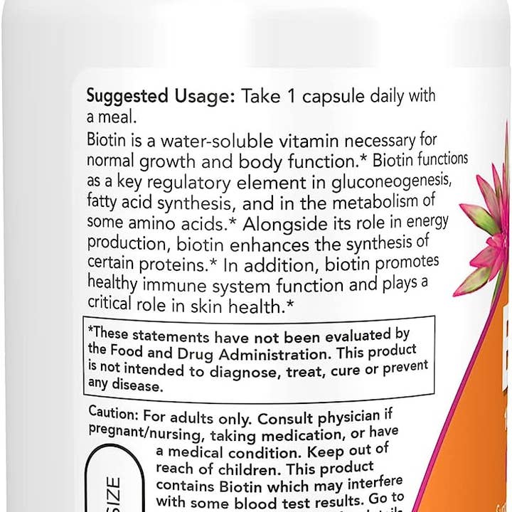 NutriCelebrity - Wholesale Oral Supplement/Vitamin - NOW Supplements, Biotin 10 mg (10,000 mcg), Extra Strength5