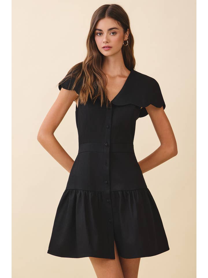 TCEC - Wholesale Dress - Women's - CD06011-Fit And Flare Oversized Scalloped Collar Dress5