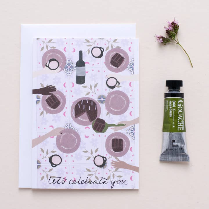 Carte de vœux « Let's Celebrate You » pour la vente par The Hidden Pearl Studio