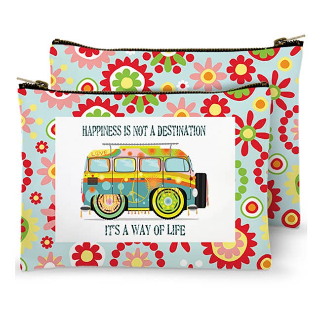 Zippered Bag - Happiness is not a destination (Name Drop) for wholesale by Mariasch Studios