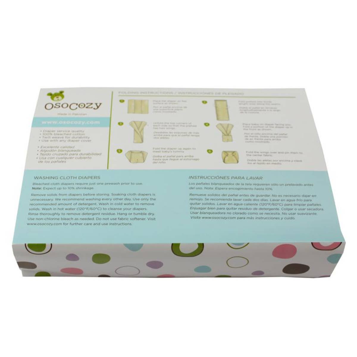 OsoCozy - Vente Couches en tissu – bébé - Couches lavables de taille traditionnelle OsoCozy Prefolds - 6 paquets3