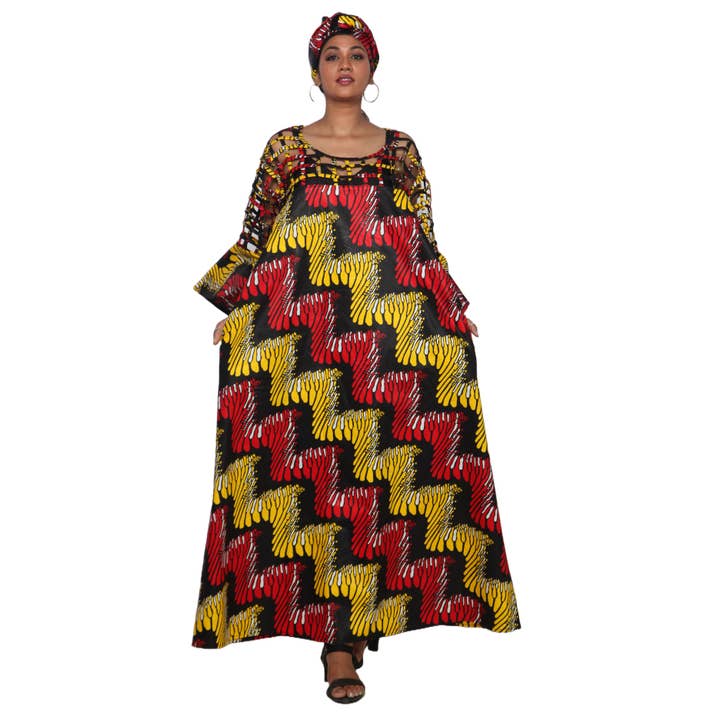 Women's Cage Neck Maxi Dress -- FI-ST-119 for wholesale by African Stars