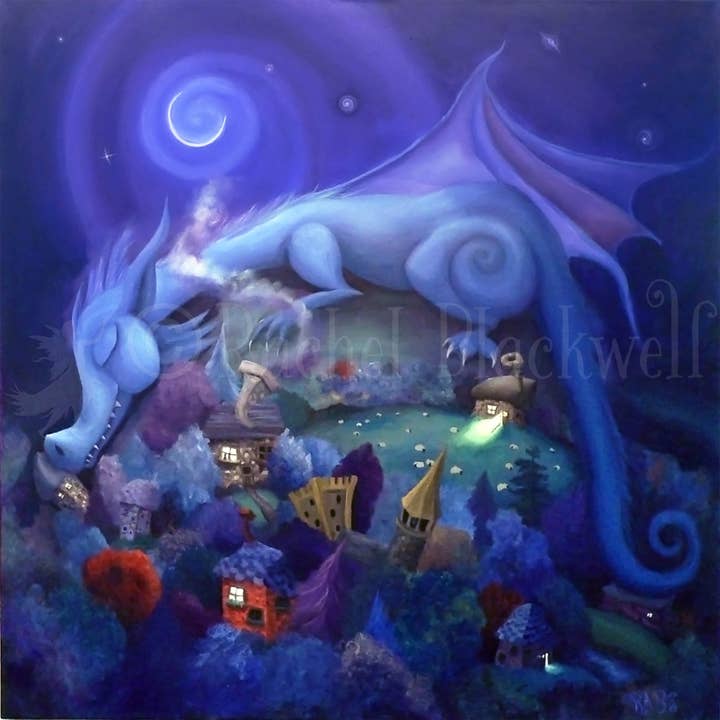 Slaperige Draak - Kleine Giclée voor wholesale door Ethereal Earth