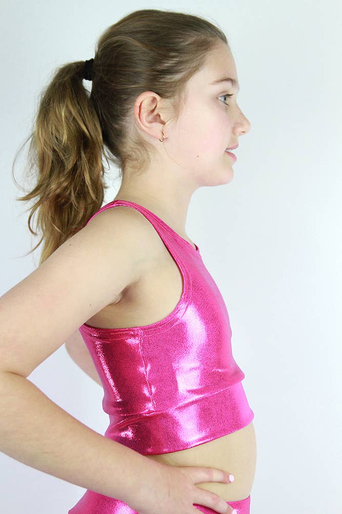 Rarr Designs - Wholesale Tank Top - Kids - Girls Crop Top Pink Sparkle1