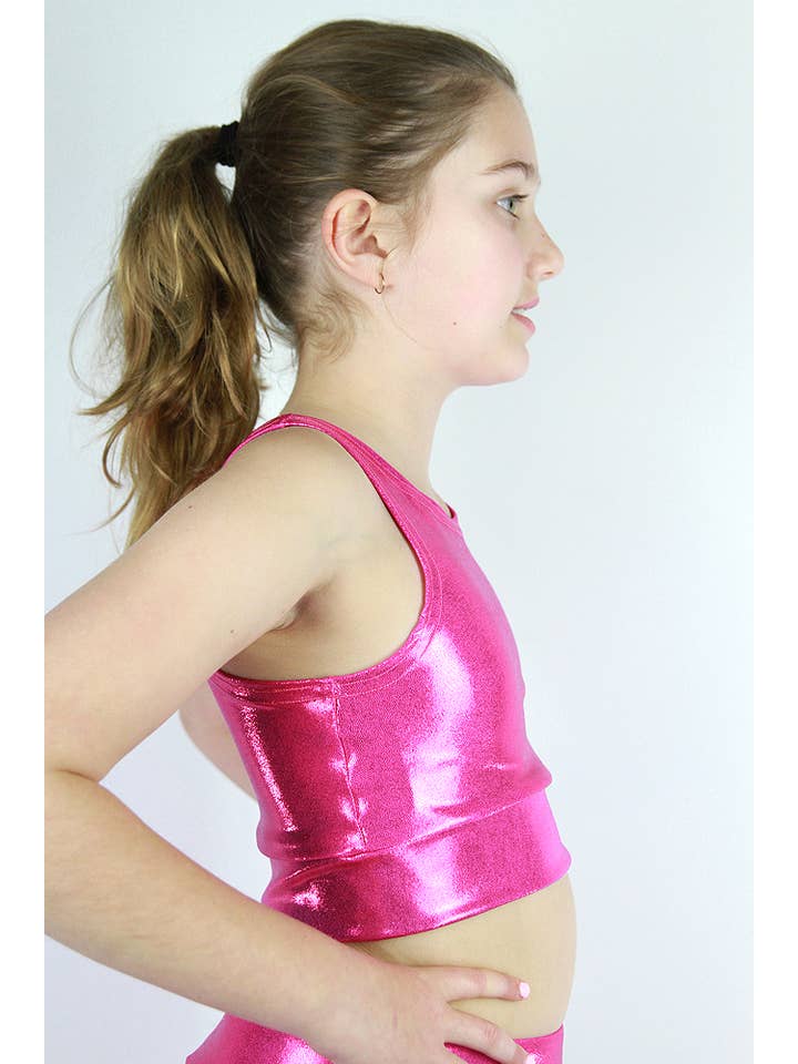 Rarr Designs - Wholesale Tank Top - Kids - Girls Crop Top Pink Sparkle1