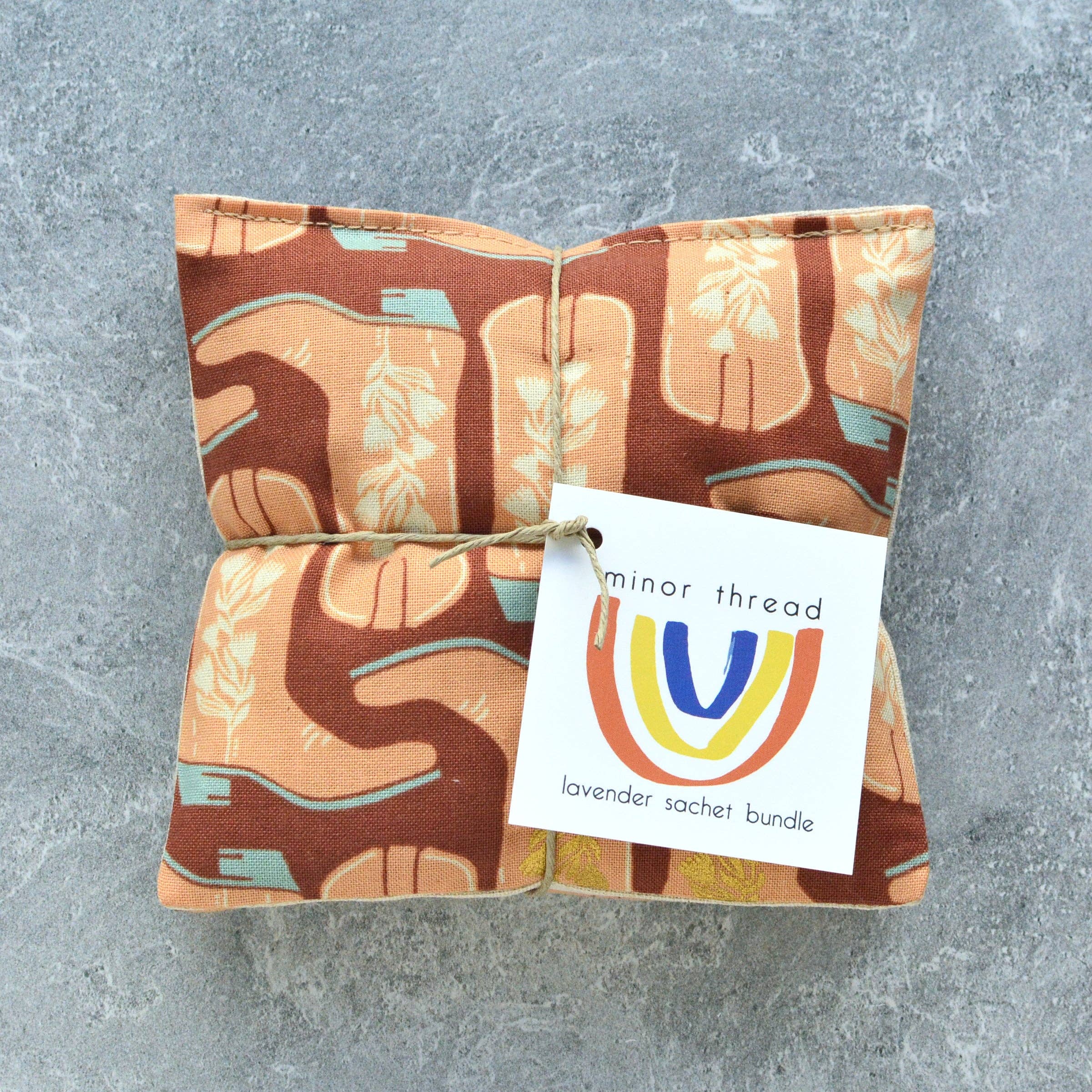 Minor Thread - Wholesale Sachet - Golden Floral Cowboy Boots Lavender Sachet Bundle0