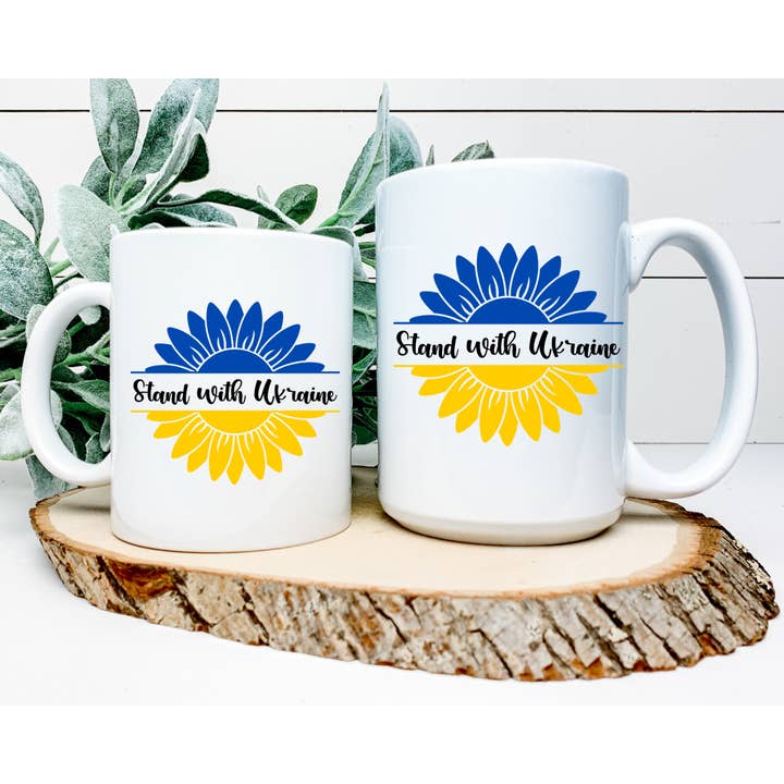 Stå med Ukraine krus for engroshandel hos Solara Boutique
