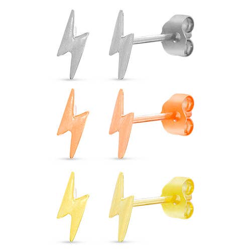 Atlanta Jewelers Supply - Wholesale Stud/Post Earrings - Sterling Silver Lightning Bolt Stud Earrings