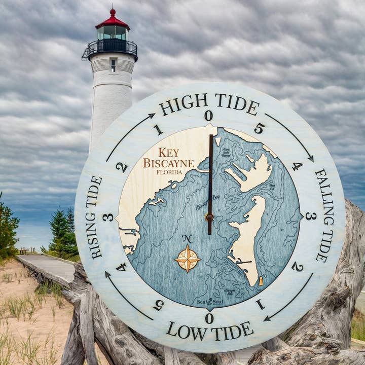 Sea & Soul Nautical Chart Art - Wholesale Wall Clock - Florida East Coast Nautical Chart Tide Clock-Many Locations96