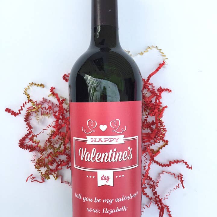 Paprika Paperie - Wholesale Gift Tag Label - Valentines Day Wine Labels Valentines Gift for Her Gift for Him Be My Valentine Personalized Valentine Gift Happy Valentines Day1