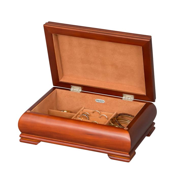 Mele and Co - Wholesale Jewelry Box/Organizer - Mele and Co Carmen Wooden Jewelry Box in Walnut Finish3