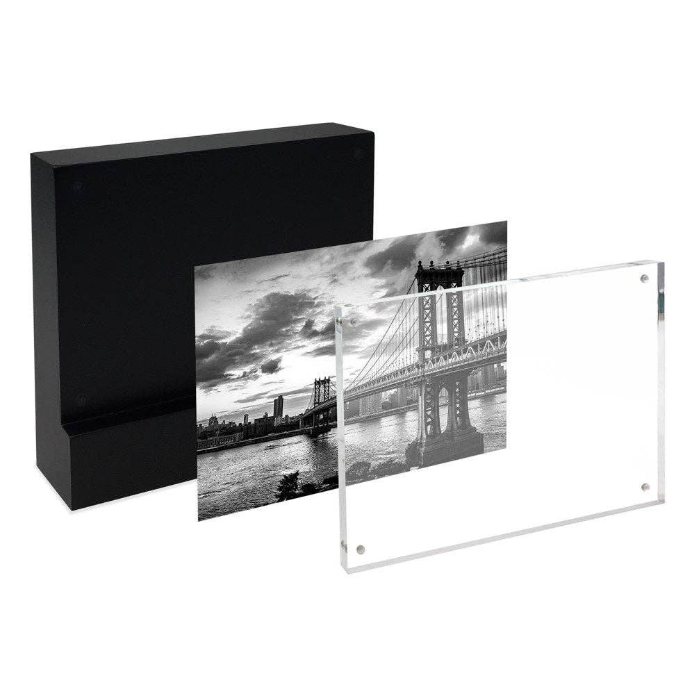 Isaac Jacobs International - Wholesale Picture Frame - Isaac Jacobs Wood Block Magnetic Acrylic Picture Frame2