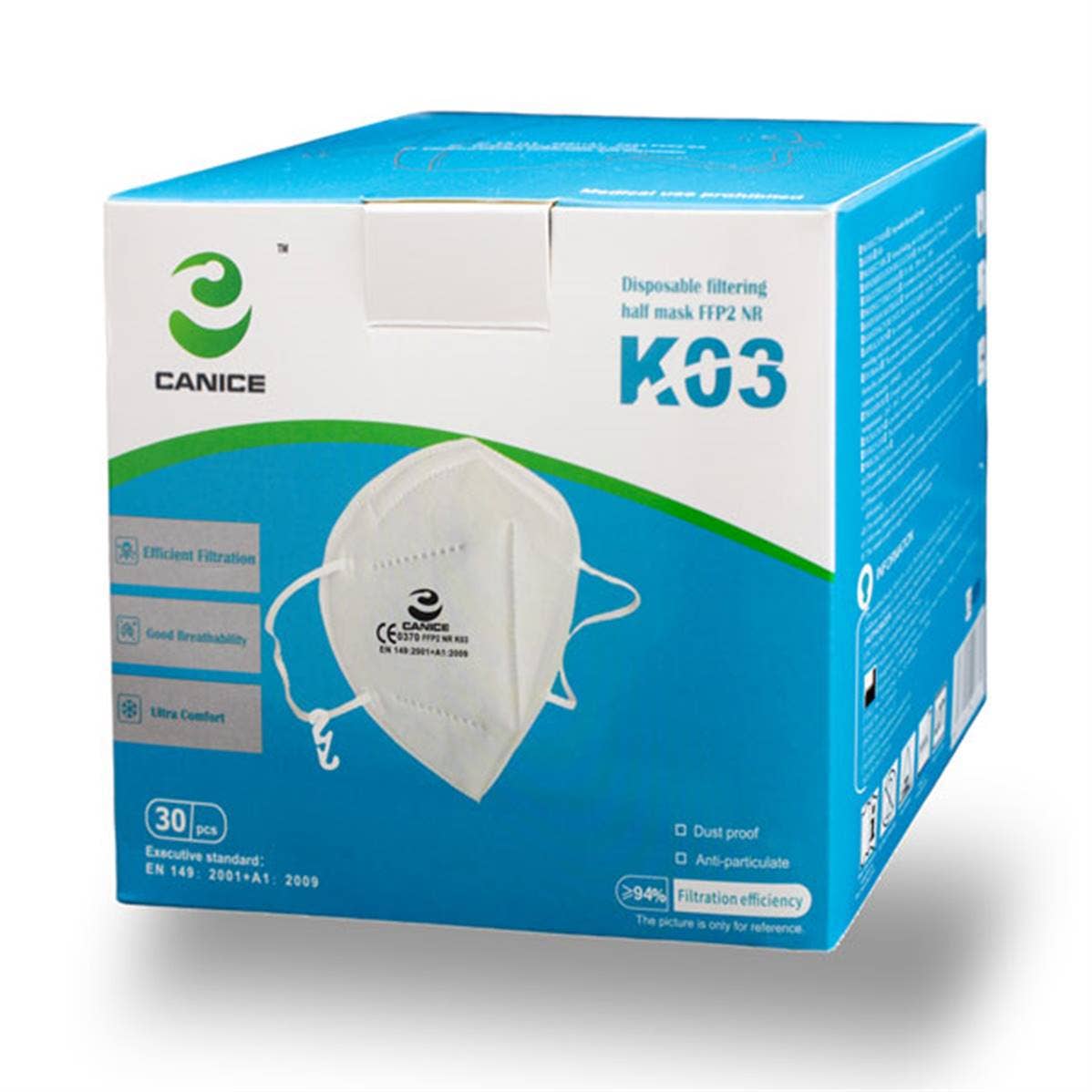 TSJJ - Vendita all'ingrosso Mascherina/visiera protettiva - Scatola da 30 maschere FFP20