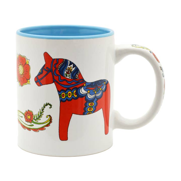Ceramic Coffee Mug Red Dala Horse for wholesale by European Heritage Gifts