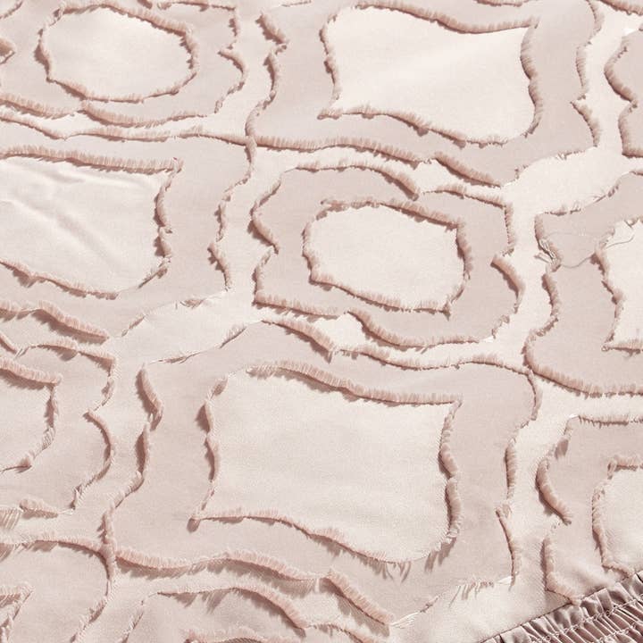 Linen Mart – Großhandel Bettwäsche-Set – Ultraweiche rosa plissierte Bettdecke mit Rüschen - 7-teiliges Set