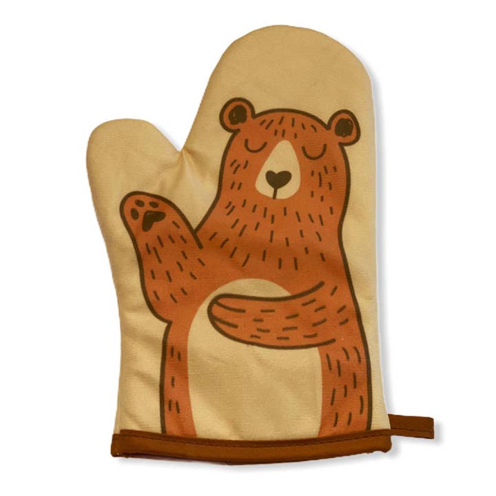 Yellow Bear Oven Mitt Funny Pot Holder Hilarious Saying Gift Idea for wholesale on Faire