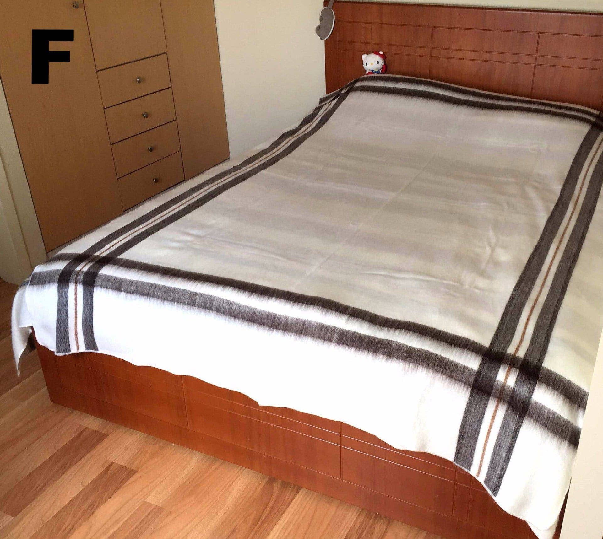 Choice Alpaca Products – wholesale Filtar – Alpacka Bed Filt - Randig20