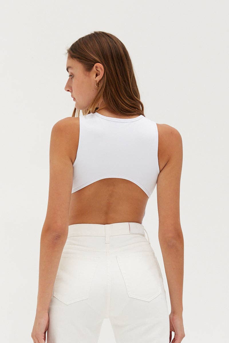 Sade Sleeveless Bodysuit - White for wholesale on Faire