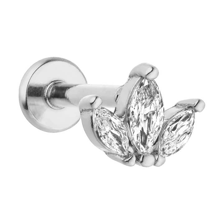 Schmuckgroßhandel – wholesale Enkelt örhänge – Cataleya piercing i titan med zirkonia4