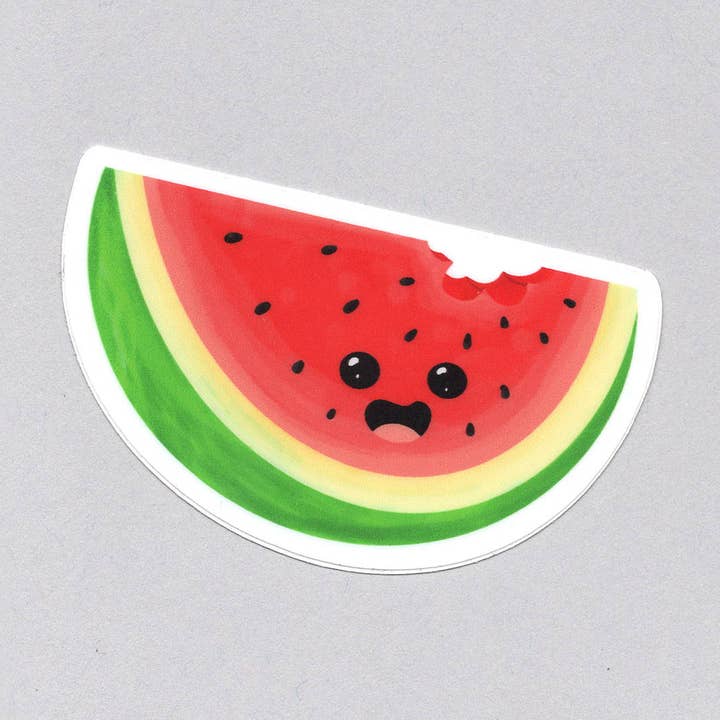 Watermelon Smiling Sticker 3" X 1.9" for wholesale by Bring Aloha