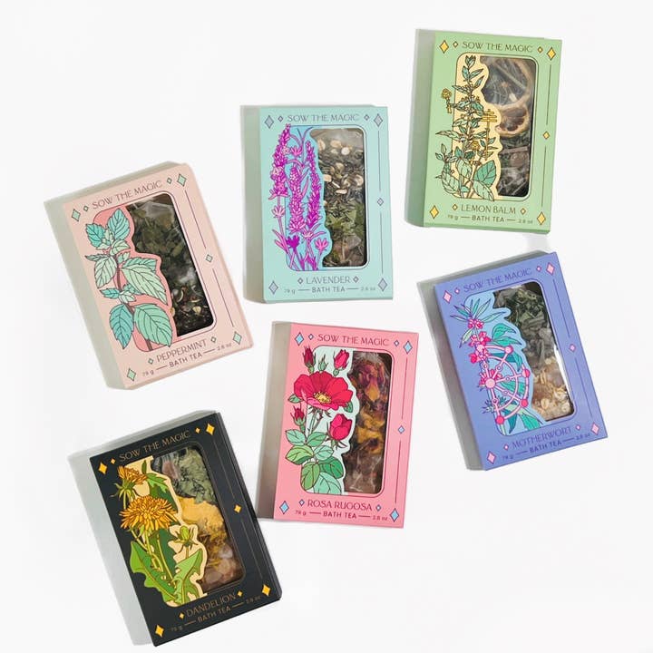 Sow the Magic - Wholesale Bath Soak/Milk - Dandelion Tarot Botanical Bath Tea Box