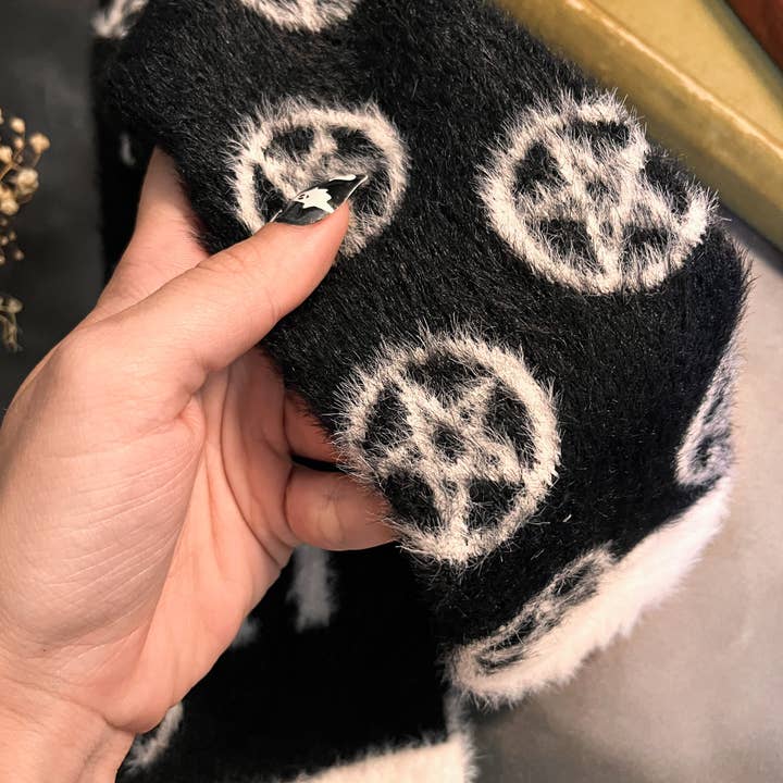 House of Hex - Wholesale Socks - Unisex - Fuzzy Pentagram Socks | Silky soft | Pentacle | witch9