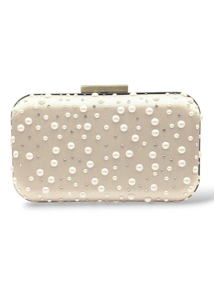Penelope Pearl en Crystal Polka Dot Clutch voor wholesale door Ariel Taub