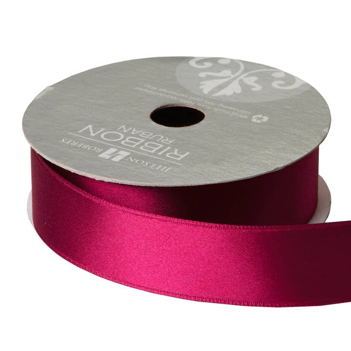 Burgundy Ribbon - Fancy Satin 1" for wholesale by Jillson & Roberts