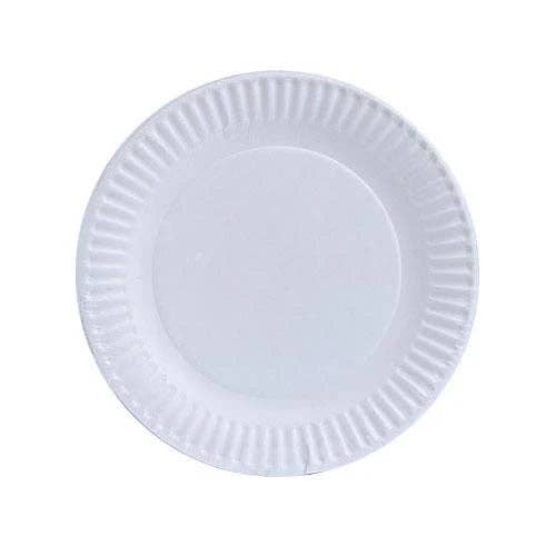 EcoQuality - Wholesale Disposable Plate - 6-Inch White Paper Plates - Pack of 100 Durable Disposable Plates0
