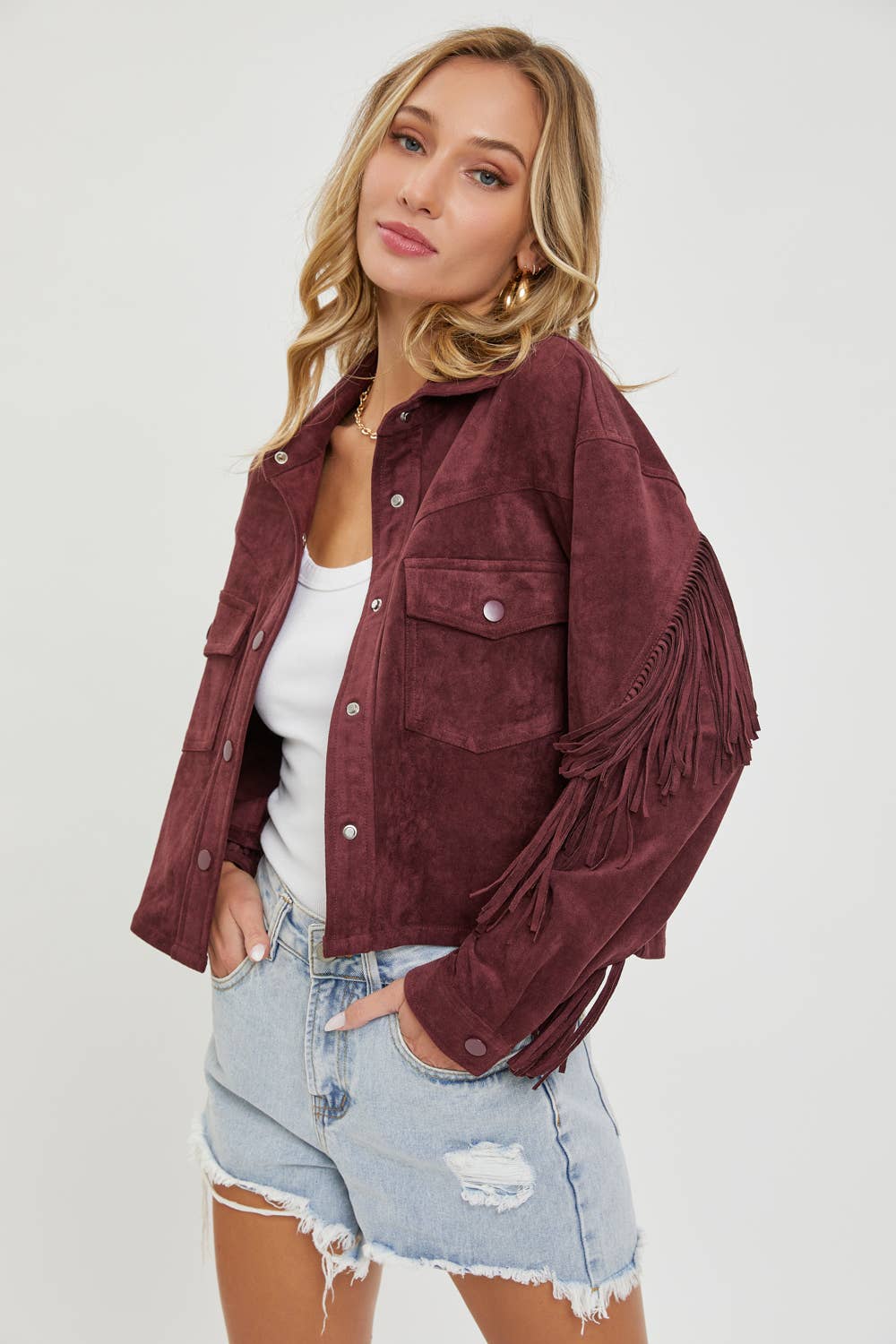 Sweet Lovely by Jen – Großhandel Hemdjacke/Shacket – Damen – Western-inspirierte Wildleder-Shacket18