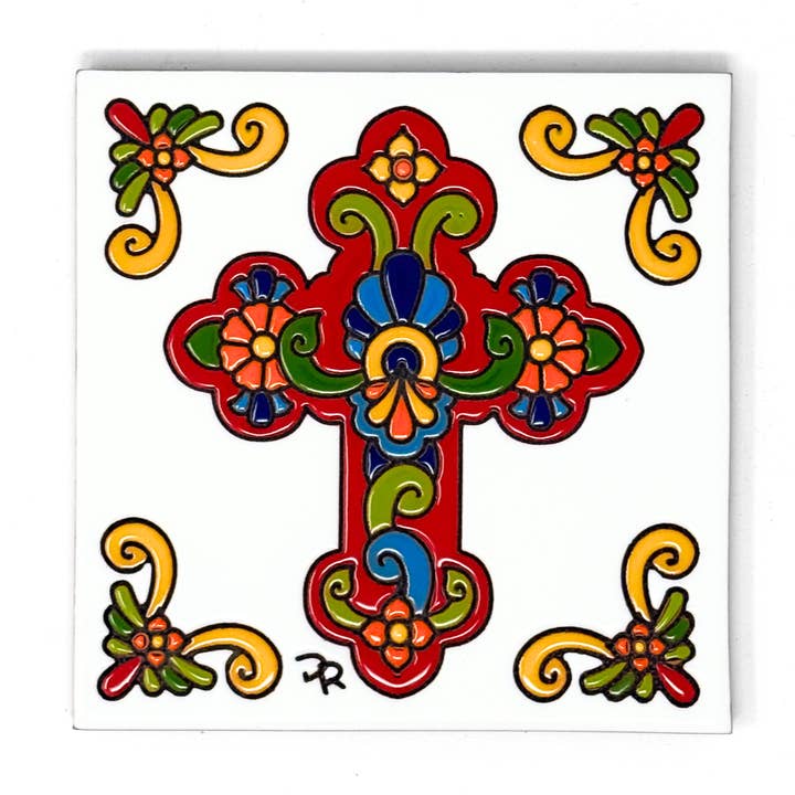 Talavera Cross Tile (7830) for wholesale by Earthtones Tile
