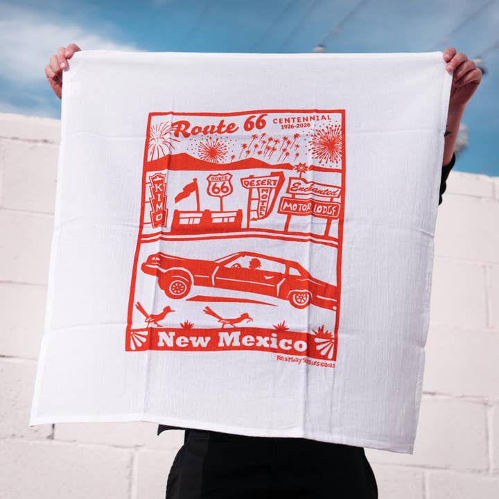 Mjölsäck Diskhandduk - Route 66 för wholesale av Kei & Molly Textiles, LLC