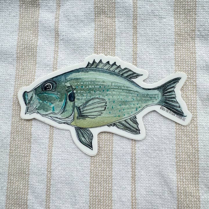 Bluegill Sticker for wholesale by Red Fox Design Studio