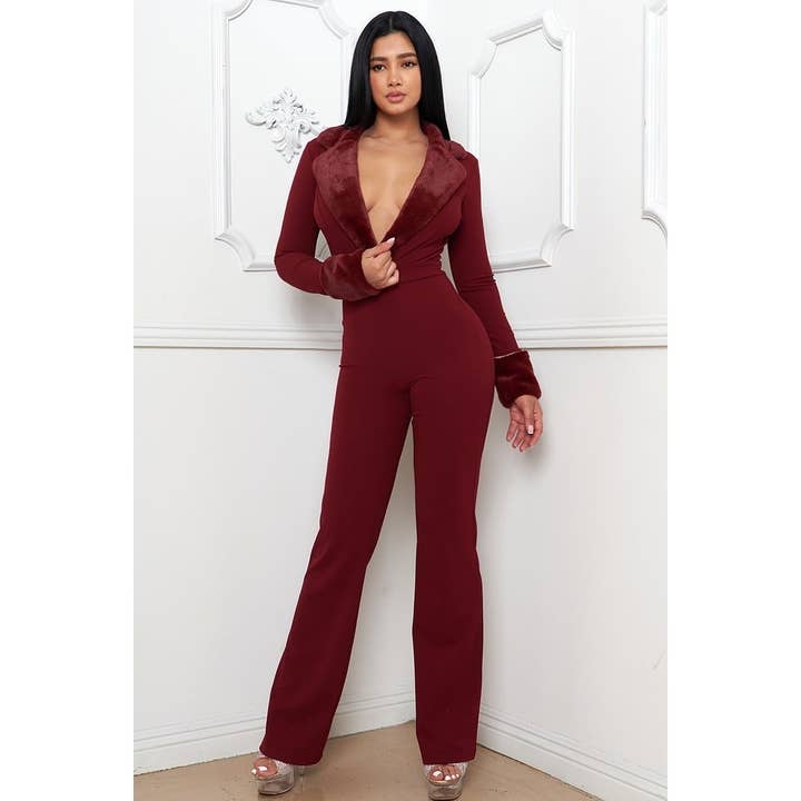 Black Pearl Clothing – Engroshandel Jumpsuit - Dame – IMITERET PELS KRAVE OG HÅNDLED JUMPSUIT4