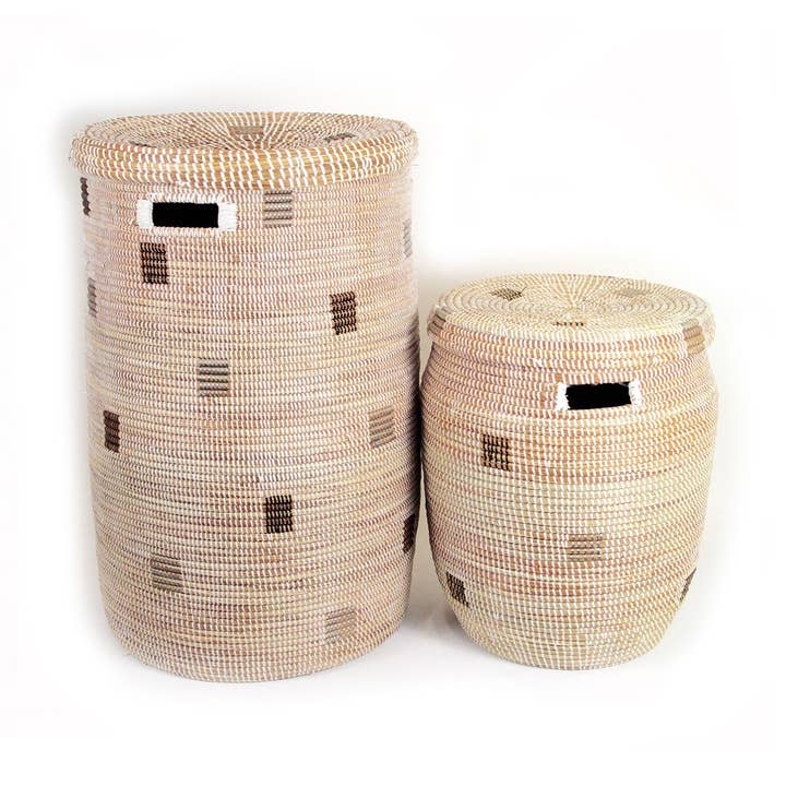 Senegalese Hamper - White and Gray for wholesale by Mbare Home + Gift