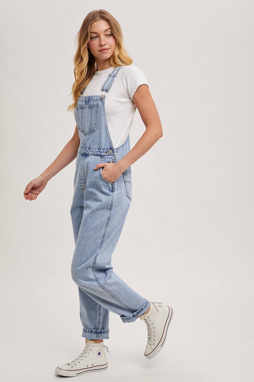 Bluivy – Engroshandel Overalls - Dame – Denim buksedragt med lige ben og seler5