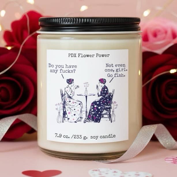 Funny Soy Candle- Do You Have Any Fucks? Sarcastic Gift Rain for wholesale by PDX Flower Power