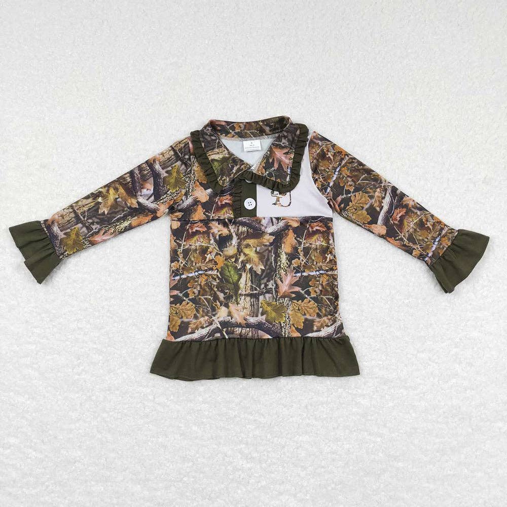 Aier Wholesale - Vente T-shirt – enfant - Vestes à volants pour la chasse au cerf en camouflage pour petites filles2