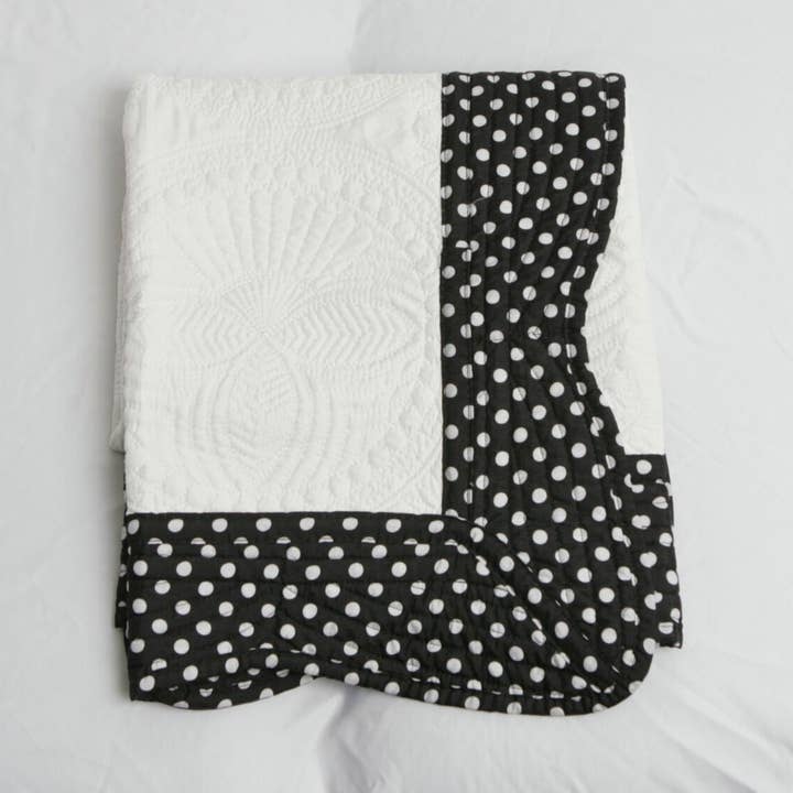 Black Polka Dot Quilt for wholesale by Prairie Impressions