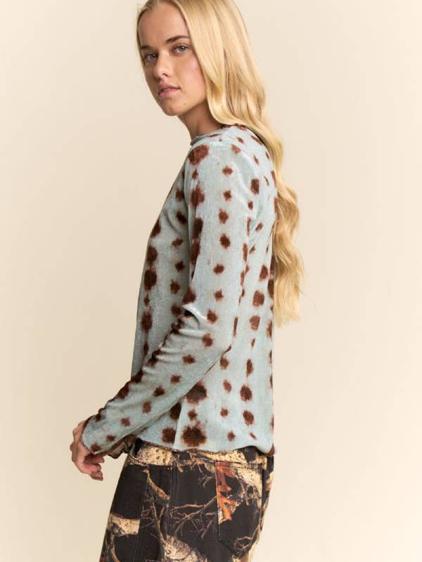 Davi & Dani - Wholesale Knit Top - Women's - PLUS MESH TIE DYE LONG SLEEVE TOP2