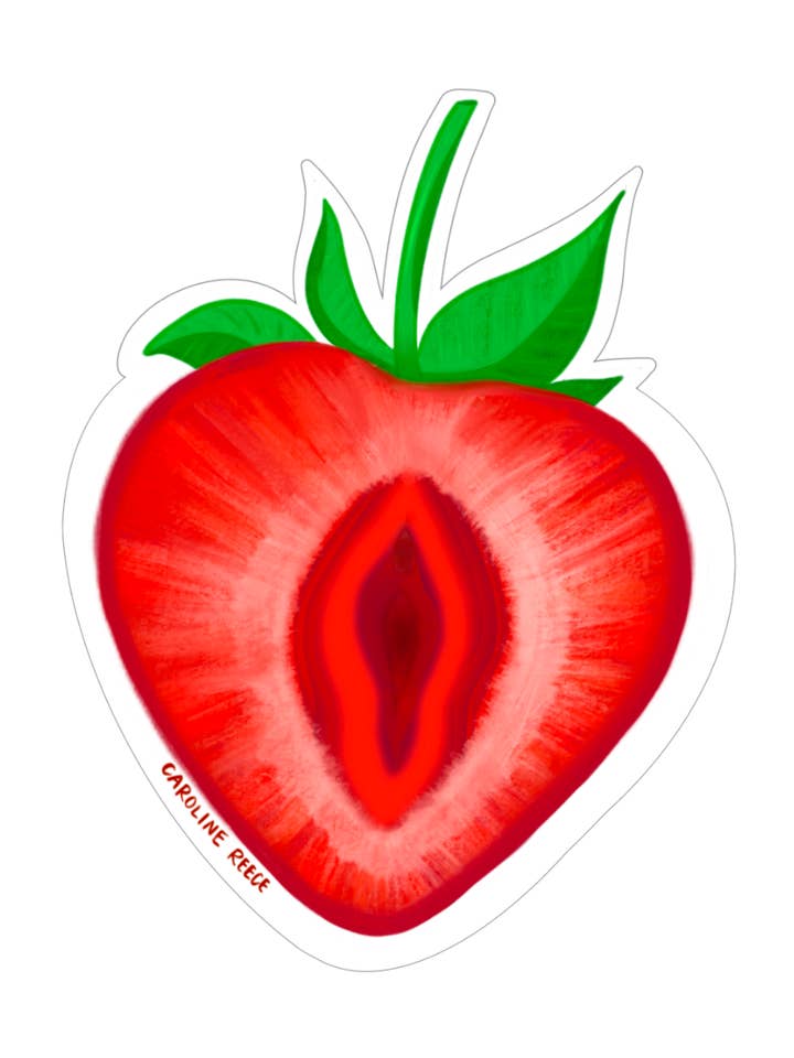 Sticker met Strawbussy voor wholesale door Caroline Reece Designs