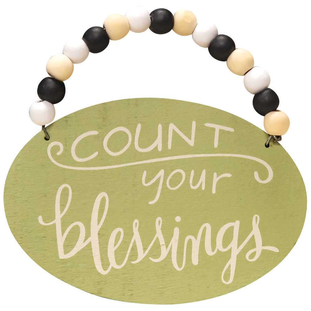The Hearthside Collection - Vente Lots de décorations - Lot de 4 décorations perlées Count Your Blessings4