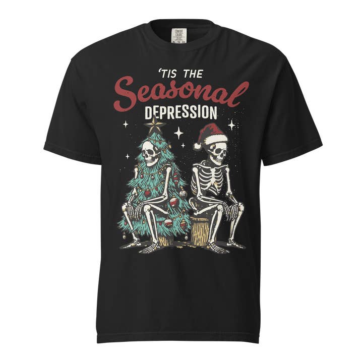 Tis the Seasonal Depression Comfy Tee for wholesale by Goth Cloth Co.